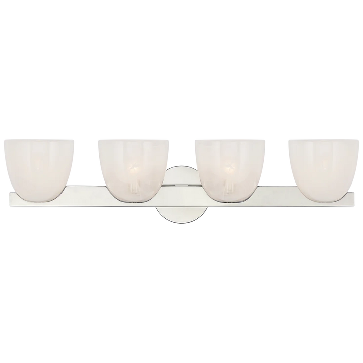 Cira 4 - Light Bath Sconce-Visual Comfort-VISUAL-ARN 2493PN-WSG-Wall SconcesNickel-White Strie Glass-6-France and Son