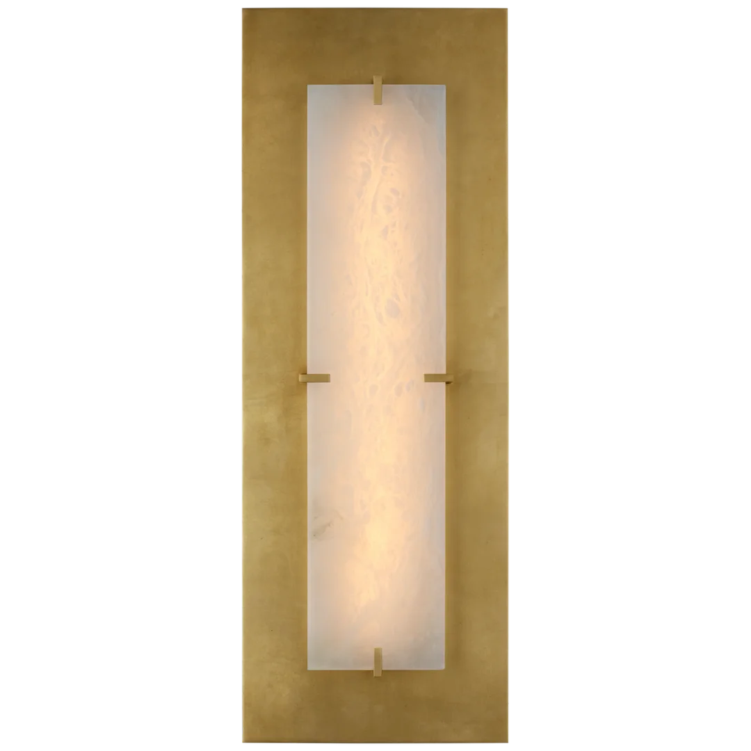 Dominic Large Rectangle Sconce-Visual Comfort-VISUAL-ARN 2923G/ALB-Wall Lighting-1-France and Son