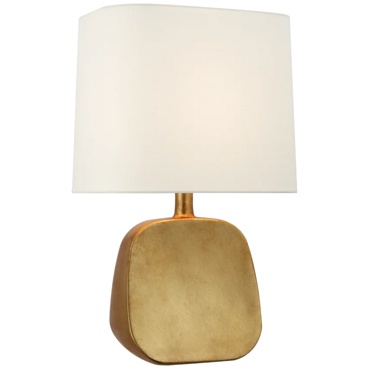 Alma Medium Table Lamp-Visual Comfort-VISUAL-ARN 3318G-L-Table LampsGild-Linen Shade-2-France and Son