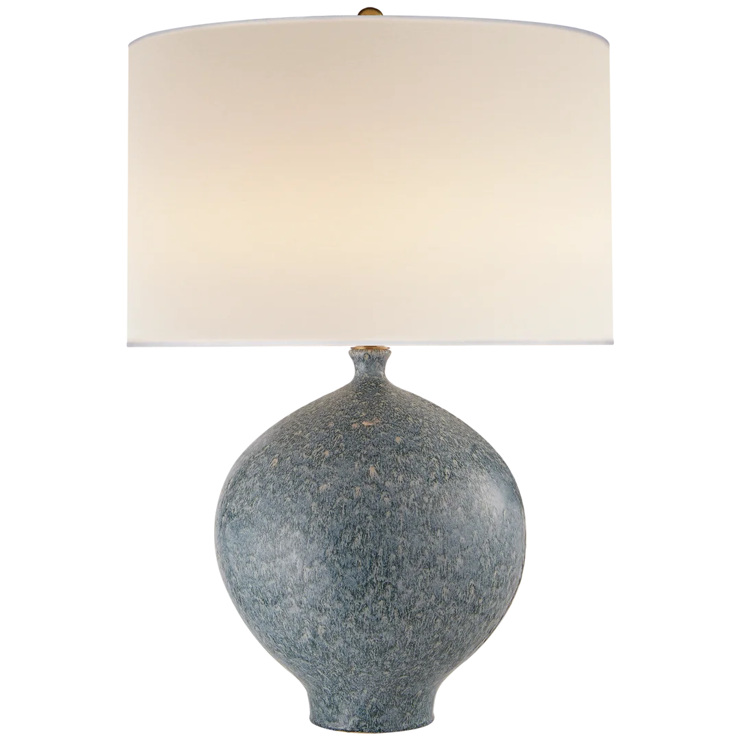 Giles Table Lamp-Visual Comfort-VISUAL-ARN 3610BLL-L-Table LampsBlue Lagoon-Linen Shade-1-France and Son