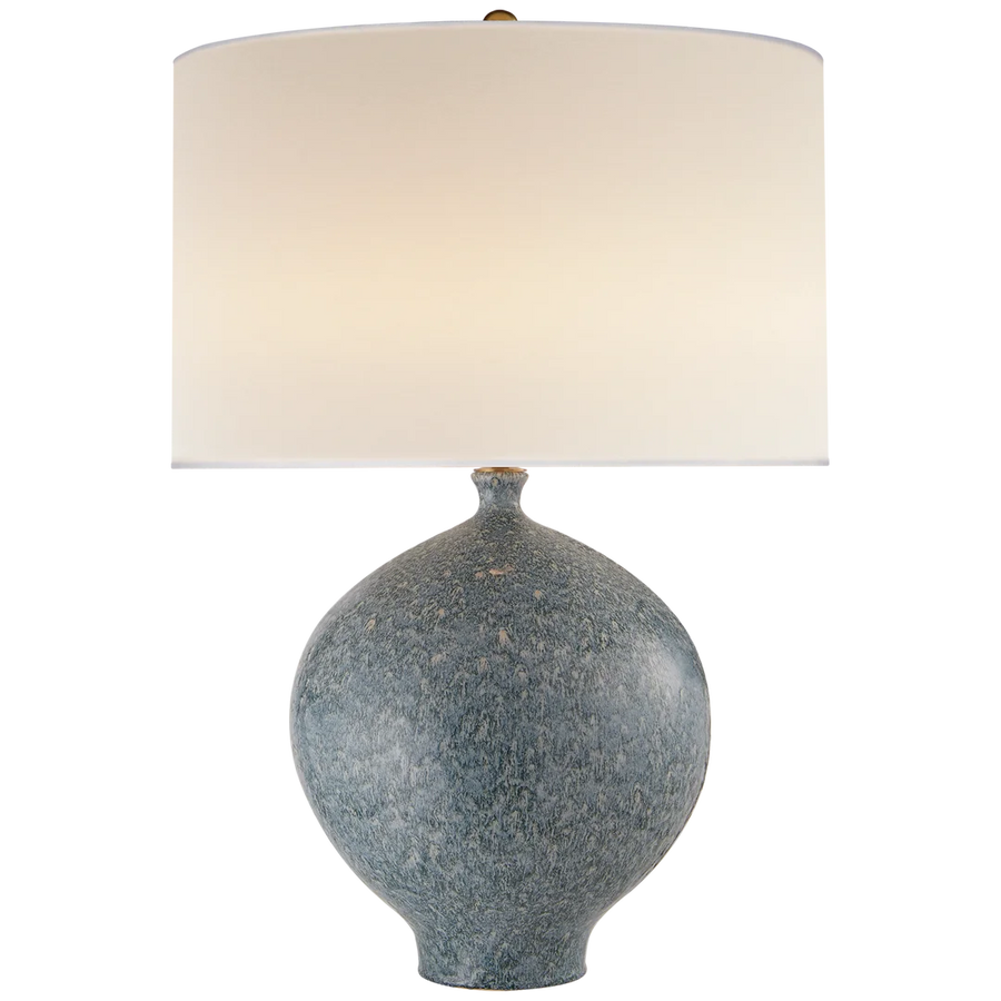 Giles Table Lamp-Visual Comfort-VISUAL-ARN 3610BLL-L-Table LampsBlue Lagoon-Linen Shade-1-France and Son