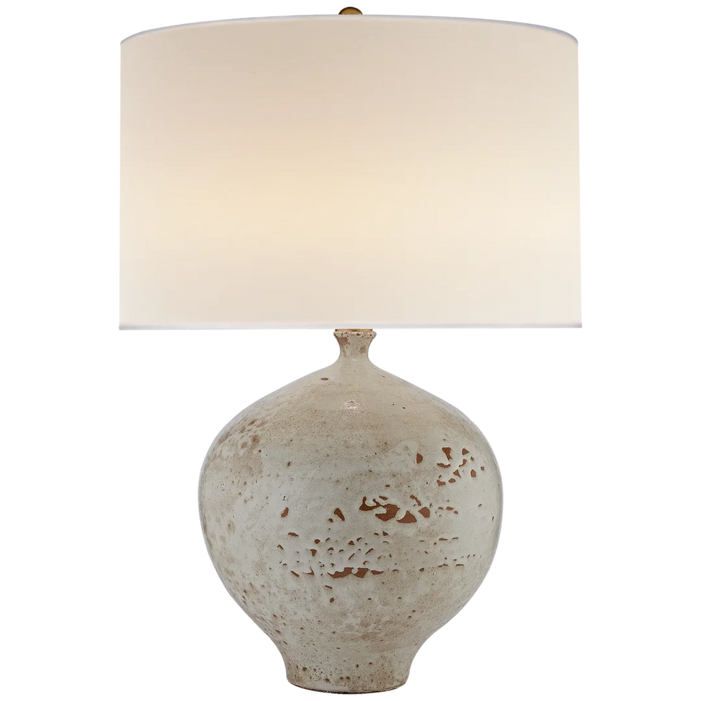 Giles Table Lamp-Visual Comfort-VISUAL-ARN 3610PHW-L-Table LampsPharaoh White-Linen Shade-2-France and Son