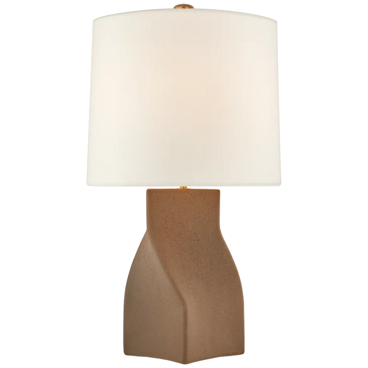 Clarabel Large Table Lamp-Visual Comfort-VISUAL-ARN 3635CNB-L-Table LampsCanyon Brown-Linen Shade-1-France and Son