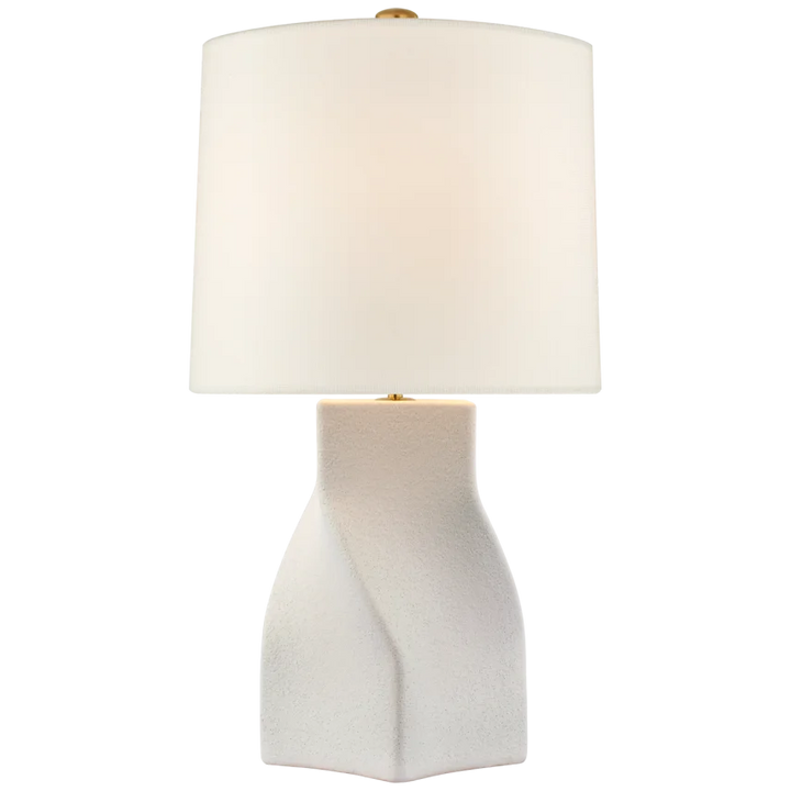 Clarabel Large Table Lamp-Visual Comfort-VISUAL-ARN 3635PRW-L-Table LampsPorous White-Linen Shade-3-France and Son