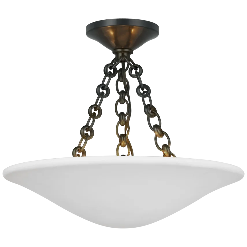 Molly 16" Semi Flush Mount-Visual Comfort-VISUAL-ARN 4425BZ-PW-Flush MountsBronze-1-France and Son