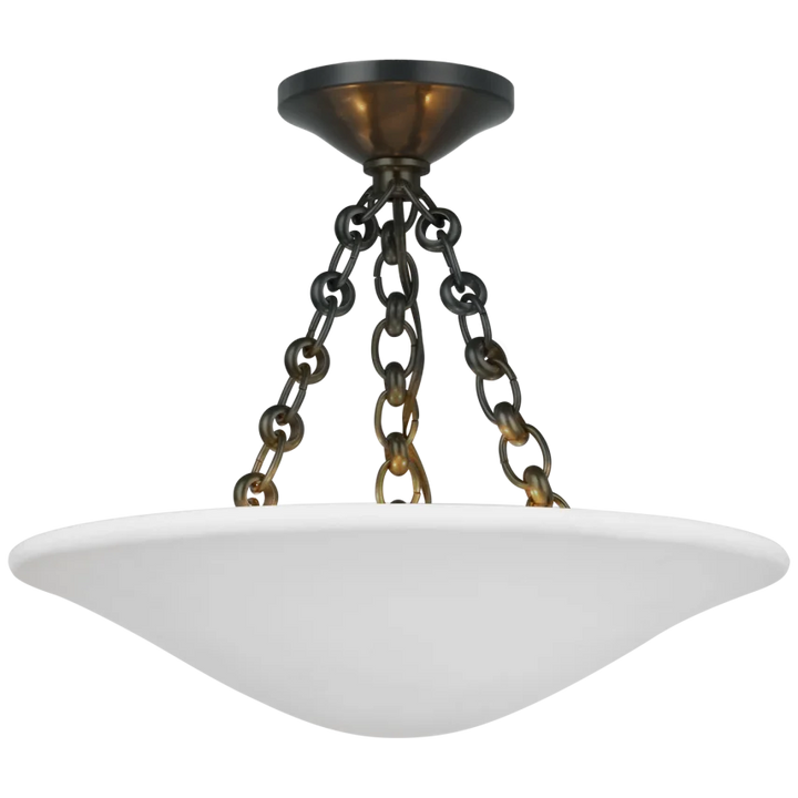 Molly 16" Semi Flush Mount-Visual Comfort-VISUAL-ARN 4425BZ-PW-Flush MountsBronze-1-France and Son