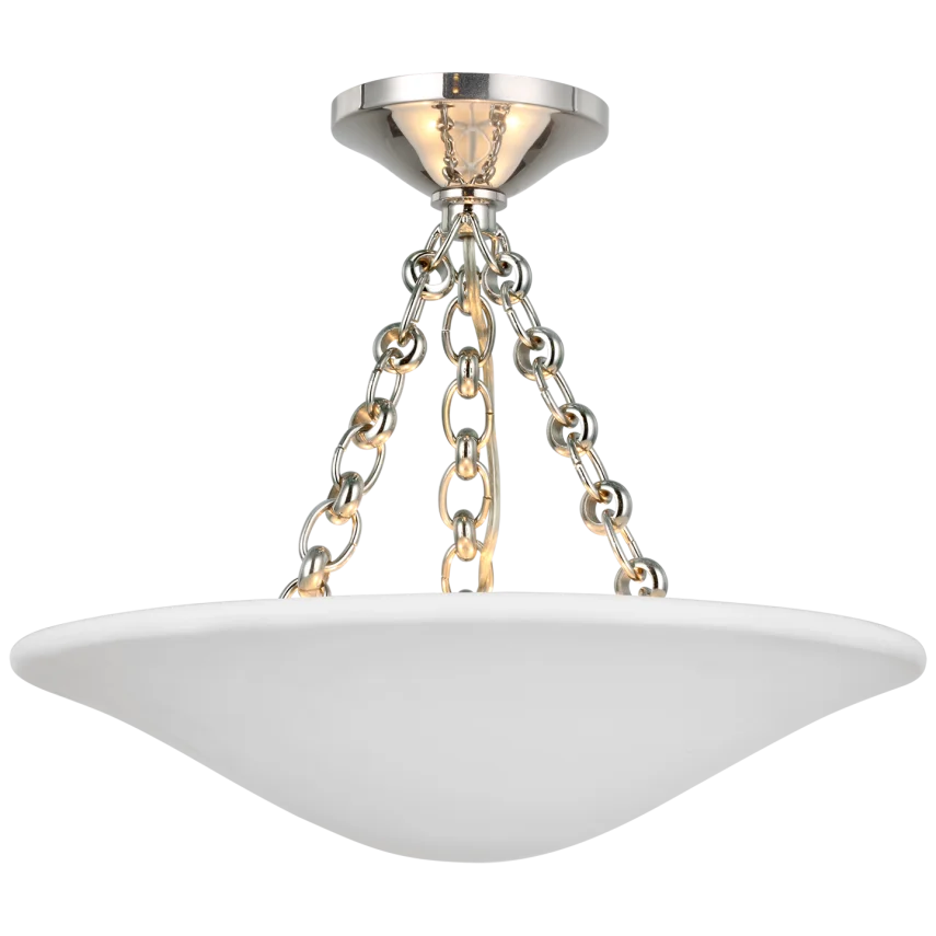 Molly 16" Semi Flush Mount-Visual Comfort-VISUAL-ARN 4425PN-PW-Flush MountsPolished Nickel-3-France and Son