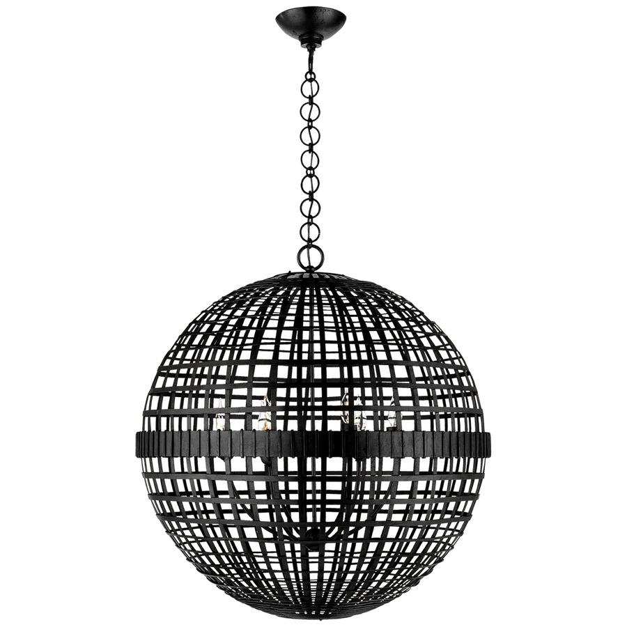 Miley Large Globe Lantern-Visual Comfort-VISUAL-ARN 5002AI-PendantsAged Iron-1-France and Son