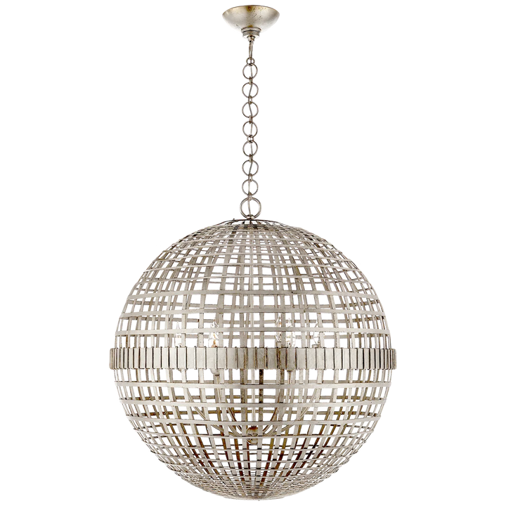 Miley Large Globe Lantern-Visual Comfort-VISUAL-ARN 5002BSL-PendantsBurnished Silver Leaf-2-France and Son