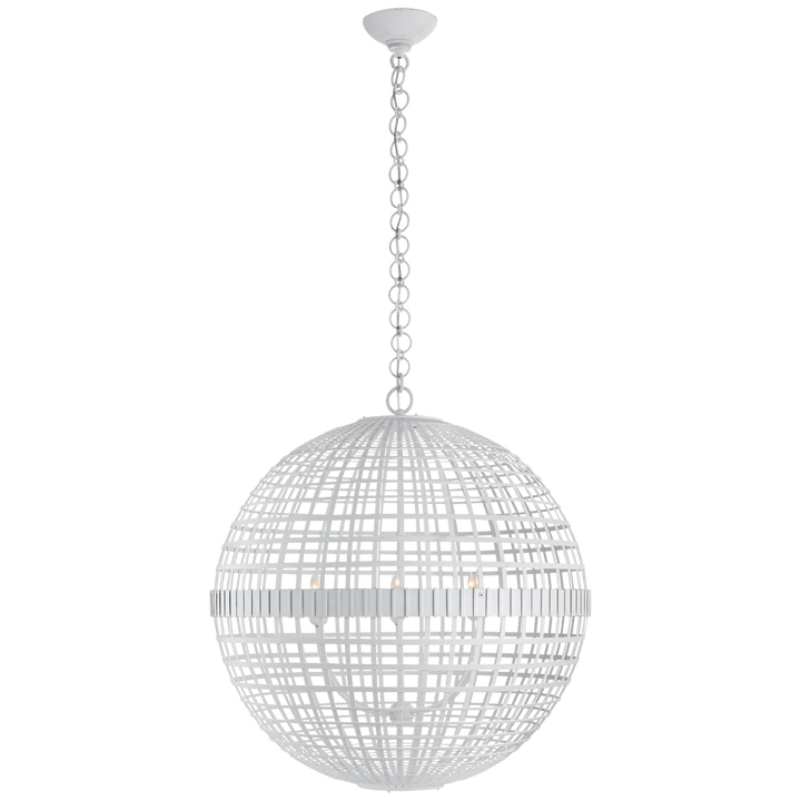 Miley Large Globe Lantern-Visual Comfort-VISUAL-ARN 5002PW-PendantsPlaster White-4-France and Son