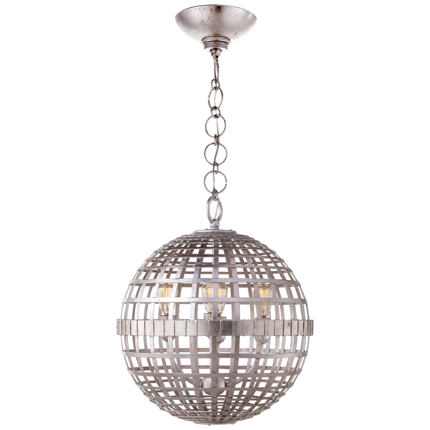 Miley Small Globe Lantern-Visual Comfort-VISUAL-ARN 5003BSL-PendantsBurnished Silver Leaf-2-France and Son