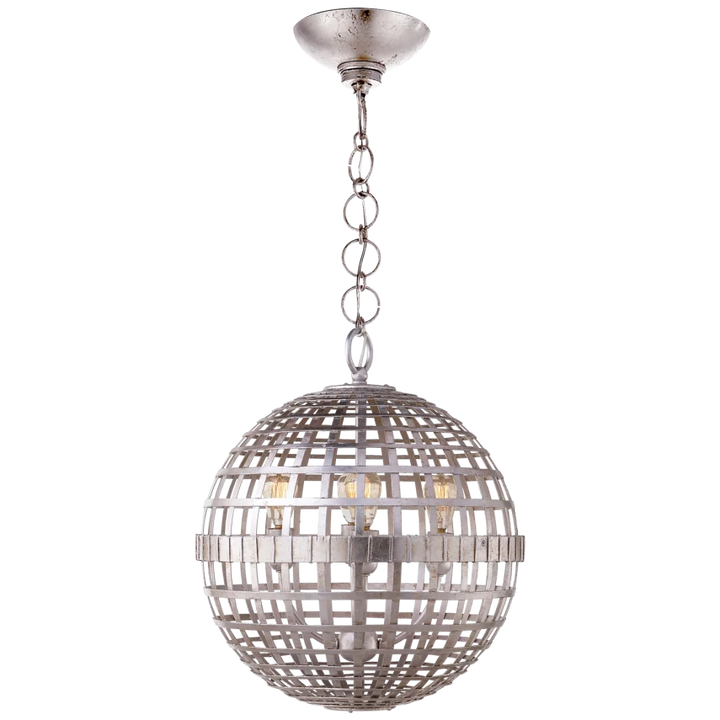 Miley Small Globe Lantern-Visual Comfort-VISUAL-ARN 5003BSL-PendantsBurnished Silver Leaf-2-France and Son