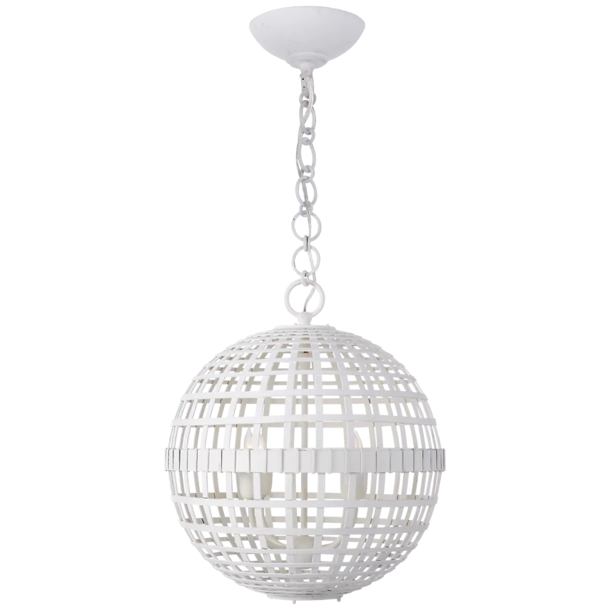 Miley Small Globe Lantern-Visual Comfort-VISUAL-ARN 5003PW-PendantsPlaster White-4-France and Son