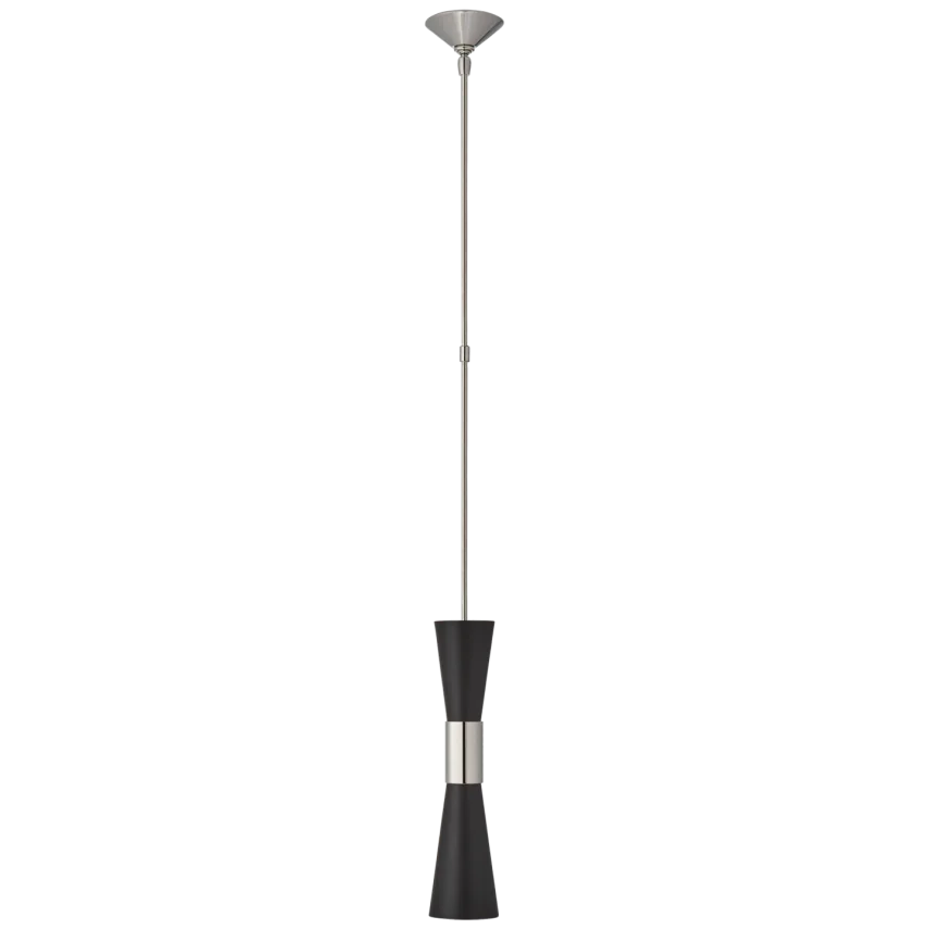 Clarrisa Medium Narrow Pendant-Visual Comfort-VISUAL-ARN 5032PN/BLK-PendantsPolished Nickel and Black-3-France and Son