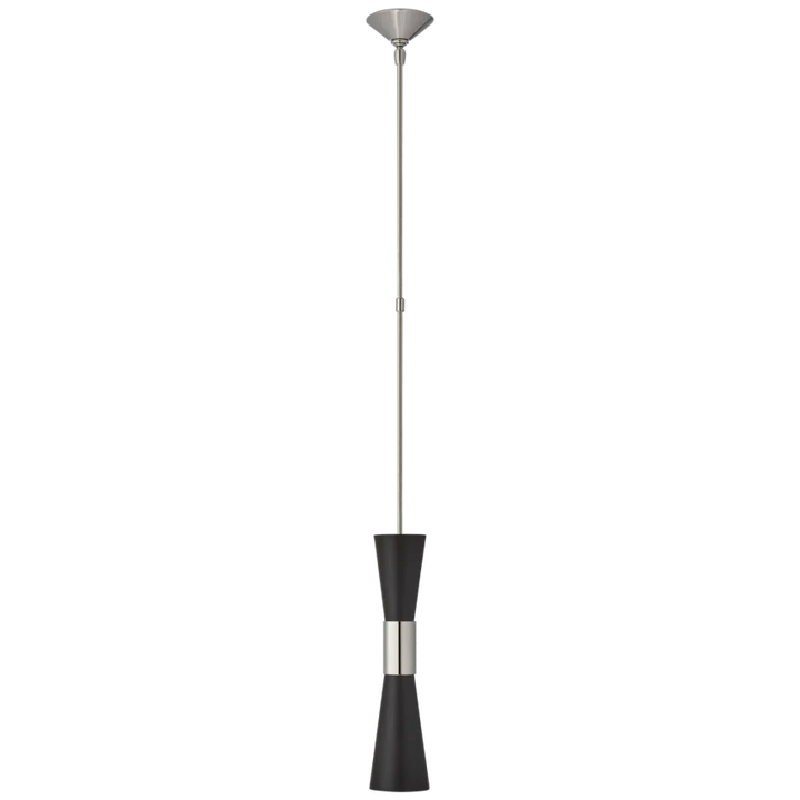 Clarrisa Medium Narrow Pendant-Visual Comfort-VISUAL-ARN 5032PN/BLK-PendantsPolished Nickel and Black-3-France and Son