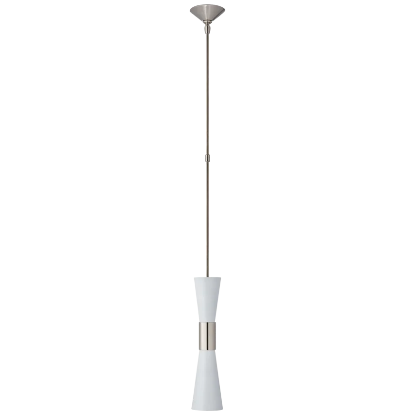 Clarrisa Medium Narrow Pendant-Visual Comfort-VISUAL-ARN 5032PN/WHT-PendantsPolished Nickel and White-5-France and Son