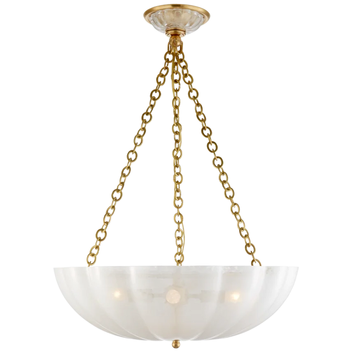 Rosella Large Chandelier-Visual Comfort-VISUAL-ARN 5111HAB-WG-ChandeliersHand-Rubbed Antique Brass-White Glass-1-France and Son