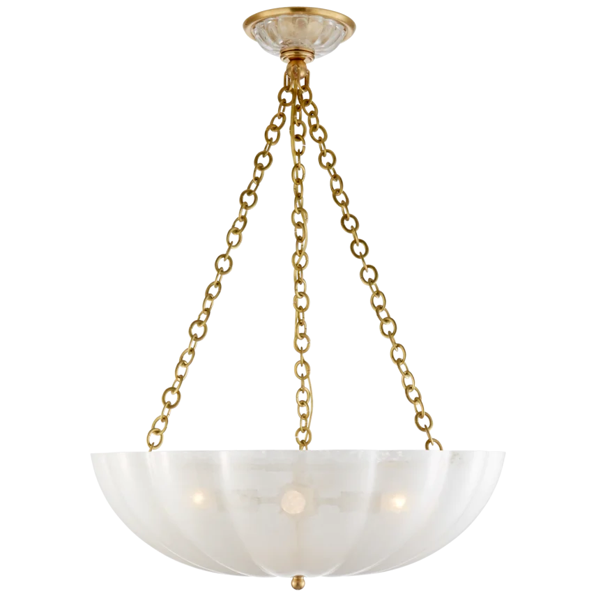 Rosella Large Chandelier-Visual Comfort-VISUAL-ARN 5111HAB-WG-ChandeliersHand-Rubbed Antique Brass-White Glass-1-France and Son