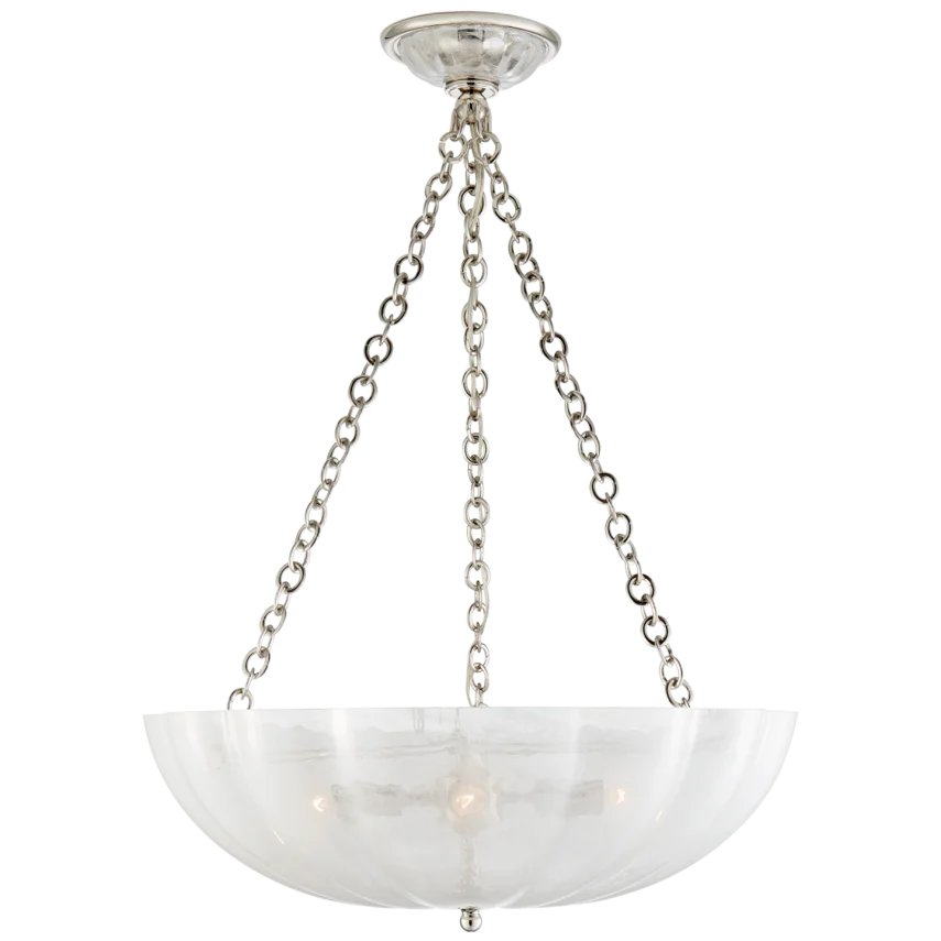 Rosella Large Chandelier-Visual Comfort-VISUAL-ARN 5111PN-WG-ChandeliersPolished Nickel-White Glass-2-France and Son