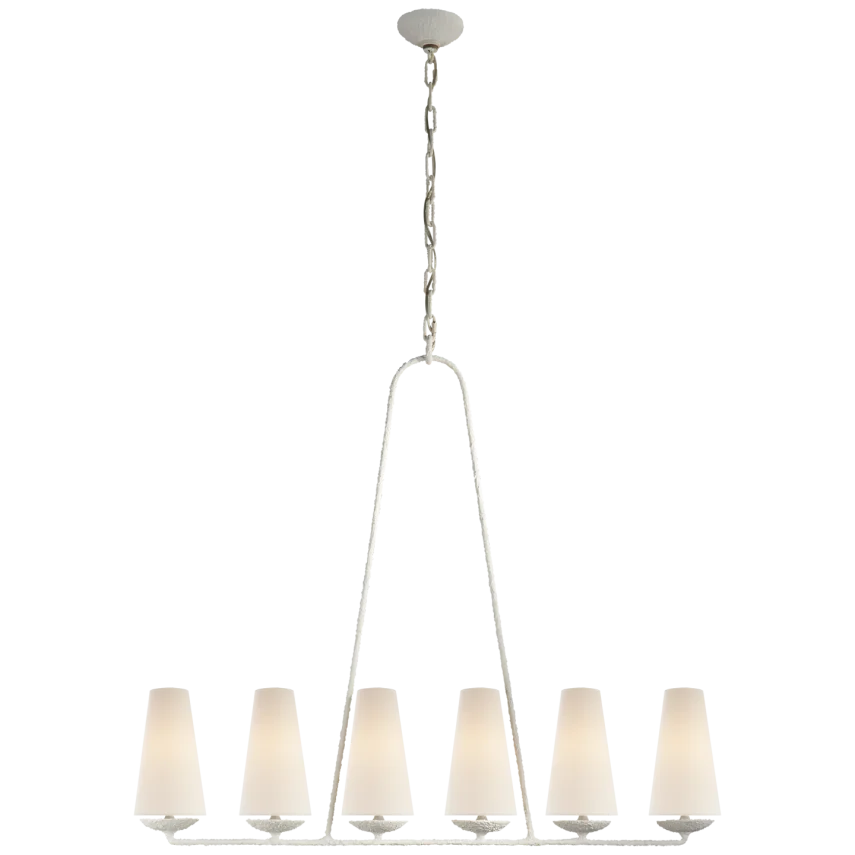 Finnegan Linear Chandelier-Visual Comfort-VISUAL-ARN 5201PL-L-ChandeliersPlaster-Linen-3-France and Son