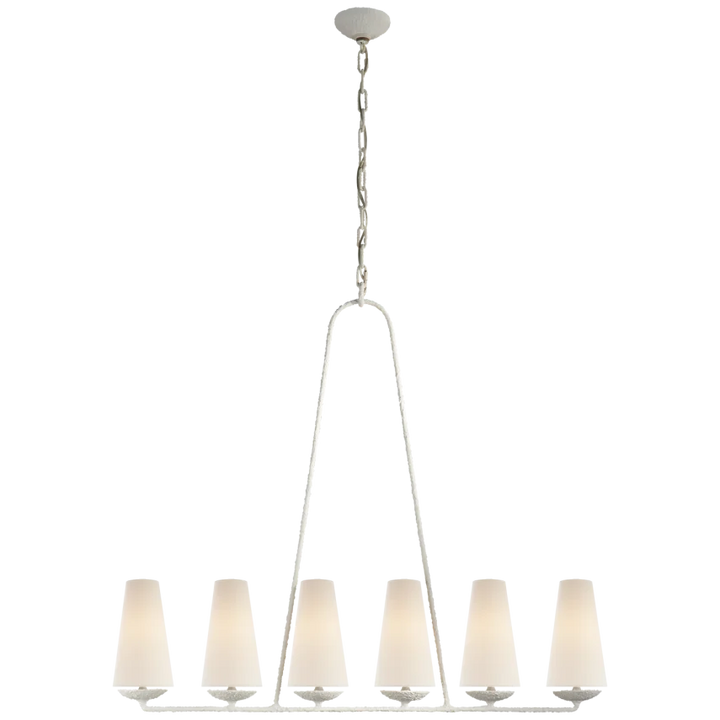 Finnegan Linear Chandelier-Visual Comfort-VISUAL-ARN 5201PL-L-ChandeliersPlaster-Linen-3-France and Son