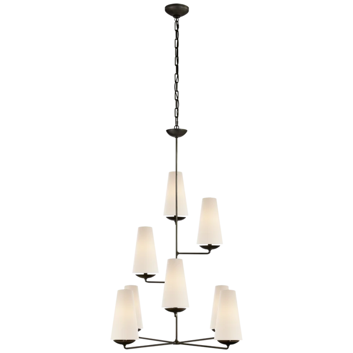 Finnegan Vertical Chandelier-Visual Comfort-VISUAL-ARN 5204AI-L-ChandeliersAged Iron-Linen-1-France and Son