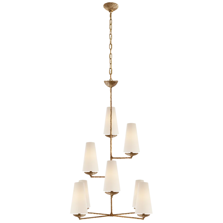 Finnegan Vertical Chandelier-Visual Comfort-VISUAL-ARN 5204GP-L-ChandeliersGilded Plaster-Linen-2-France and Son