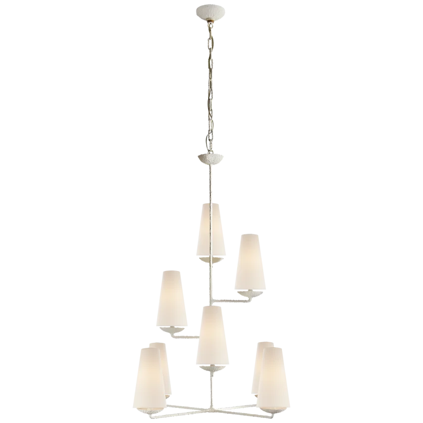 Finnegan Vertical Chandelier-Visual Comfort-VISUAL-ARN 5204PL-L-ChandeliersPlaster-Linen-3-France and Son