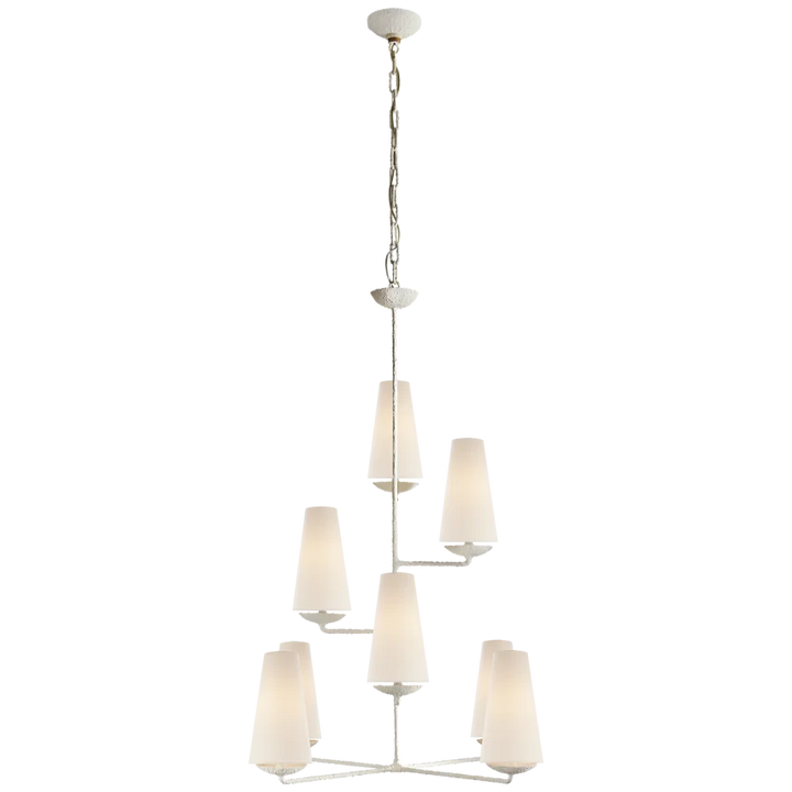 Finnegan Vertical Chandelier-Visual Comfort-VISUAL-ARN 5204PL-L-ChandeliersPlaster-Linen-3-France and Son