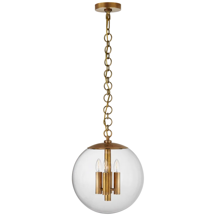 Tartan Medium Globe Pendant-Visual Comfort-VISUAL-ARN 5255HAB-CG-PendantsHand-Rubbed Antique Brass-1-France and Son