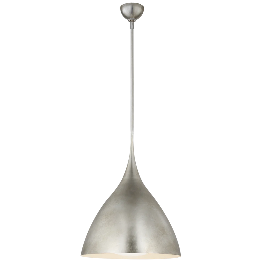 Agnez 18" Pendant-Visual Comfort-VISUAL-ARN 5371BSL-SWG-PendantsBurnished Silver Leaf-Soft White Glass-1-France and Son