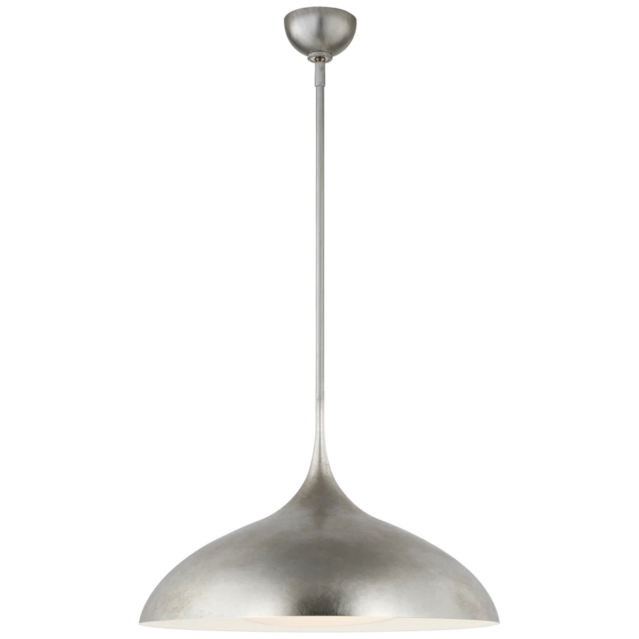 Agnez 21" Pendant-Visual Comfort-VISUAL-ARN 5372BSL-SWG-PendantsBurnished Silver Leaf-Soft White Glass-1-France and Son