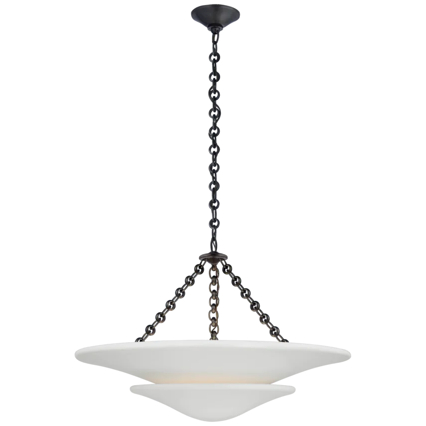 Molly Tiered Chandelier-Visual Comfort-VISUAL-ARN 5425BZ-PW-ChandeliersBronze/Plaster White Shade-Medium-5-France and Son