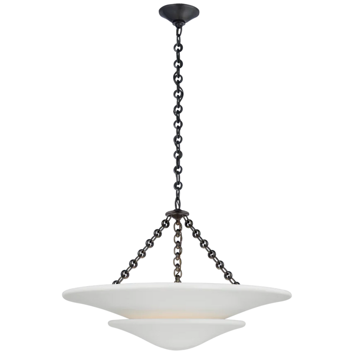 Molly Tiered Chandelier-Visual Comfort-VISUAL-ARN 5425BZ-PW-ChandeliersBronze/Plaster White Shade-Medium-5-France and Son