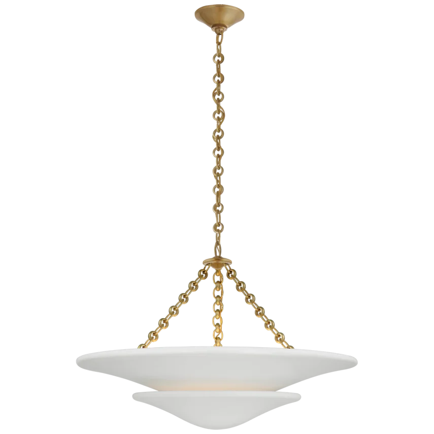 Molly Tiered Chandelier-Visual Comfort-VISUAL-ARN 5425HAB-PW-ChandeliersHand-Rubbed Antique Brass/Plaster White Shade-Medium-6-France and Son