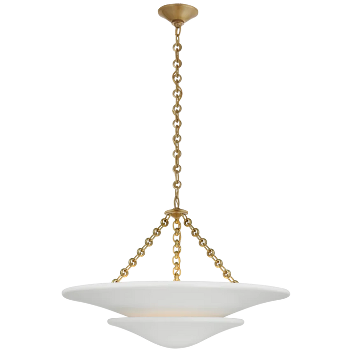 Molly Tiered Chandelier-Visual Comfort-VISUAL-ARN 5425HAB-PW-ChandeliersHand-Rubbed Antique Brass/Plaster White Shade-Medium-6-France and Son