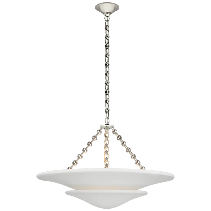 Molly Tiered Chandelier-Visual Comfort-VISUAL-ARN 5425PN-PW-ChandeliersPolished Nickel/Plaster White Shade-Medium-7-France and Son