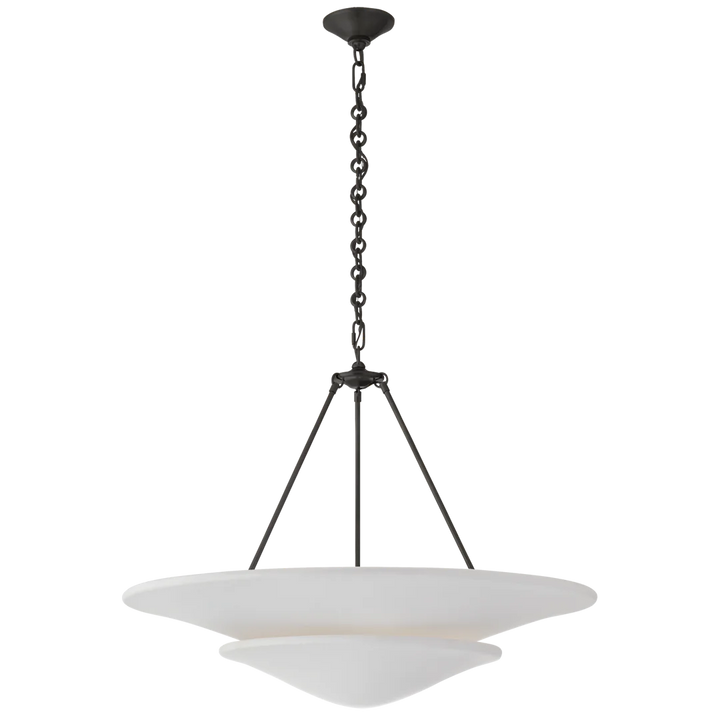 Molly Large Tiered Chandelier-Visual Comfort-VISUAL-ARN 2471PN-CG-ChandeliersBronze/Plaster White Shade-4-France and Son