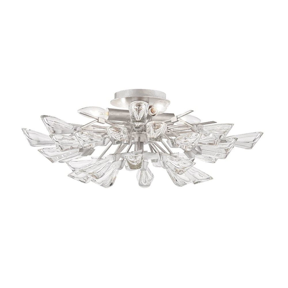 Tulip Semi Flush Fixture-Hudson Valley-HVL-7223-SL-Flush MountsSilver Leaf-2-France and Son