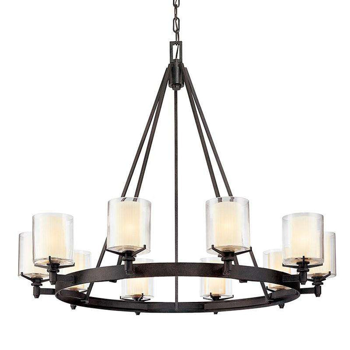 Arcadia Chandelier French Iron-Troy Lighting-TROY-F1710-TRN-Chandeliers10 Light-1-France and Son