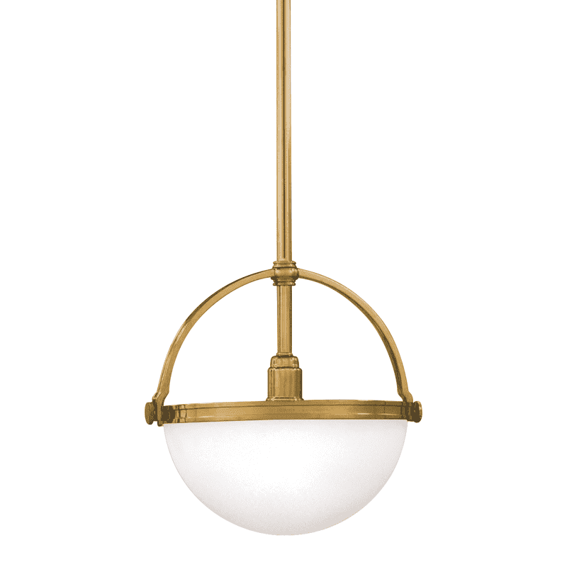 Stratford 1 Light Pendant-Hudson Valley-HVL-3312-AGB-PendantsAged Brass-1-France and Son