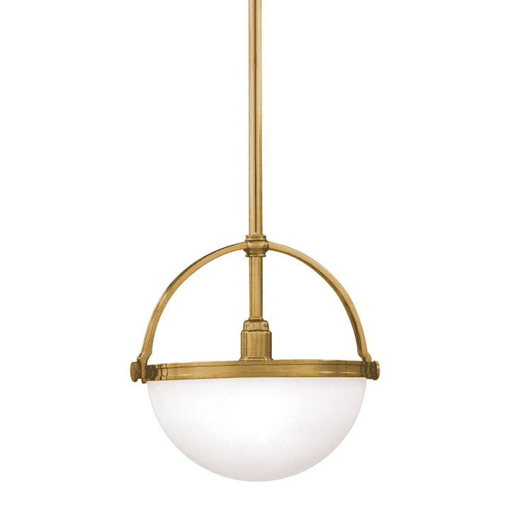 Stratford 1 Light Pendant-Hudson Valley-HVL-3312-AGB-PendantsAged Brass-1-France and Son