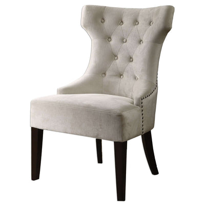Arlette Tufted Wing Chair-Uttermost-UTTM-23239-Lounge Chairs-1-France and Son