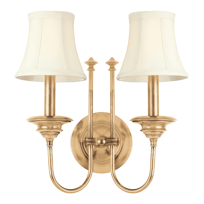 Yorktown 2 Light Wall Sconce-Hudson Valley-HVL-8712-AGB-Wall LightingAged Brass-1-France and Son