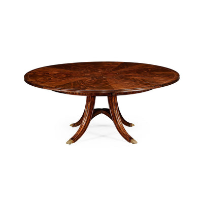 59" Circular Dining Table with Self–Storing Leaves-Jonathan Charles-JCHARLES-494543-59D-MAH-Dining TablesMahogany-9-France and Son