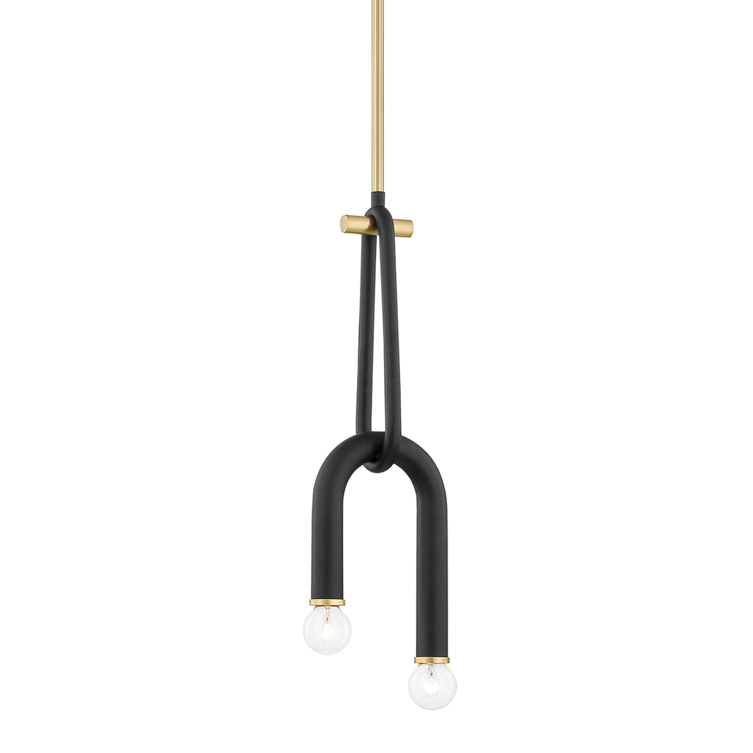 Whit 2 Light Pendant-Mitzi-HVL-H382702-AGB/BK-PendantsAged Brass/Black-1-France and Son