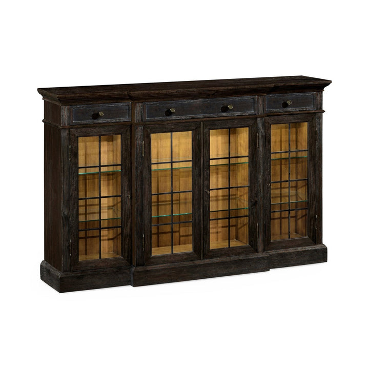 Four Door China Display Cabinet-Jonathan Charles-JCHARLES-491027-CFW-Bookcases & CabinetsCountry Walnut-16-France and Son