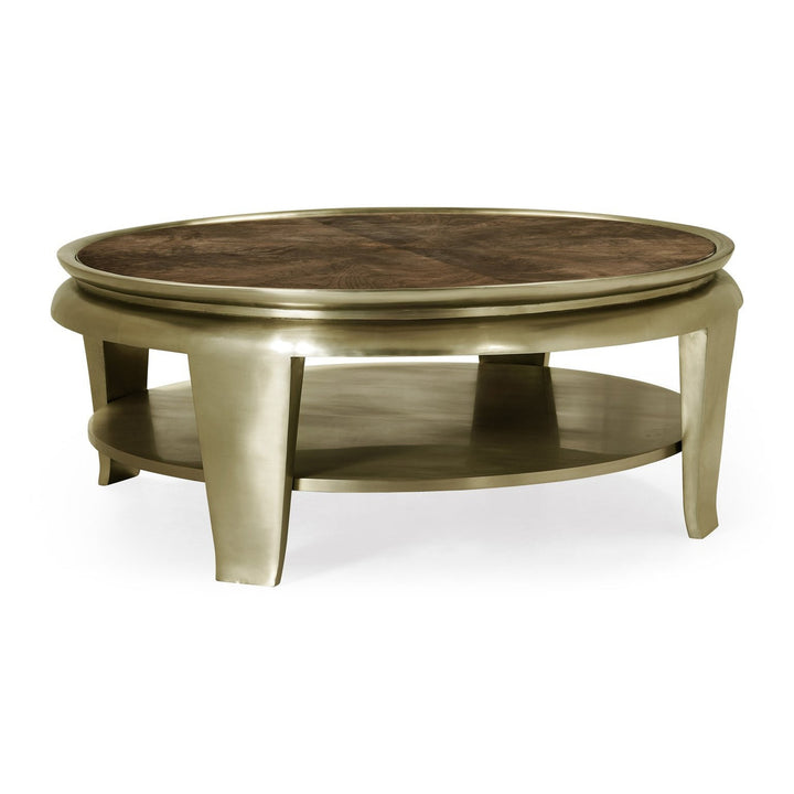 Barcelona Round Cocktail Table-Jonathan Charles-JCHARLES-496080-WBA-Coffee Tables-1-France and Son