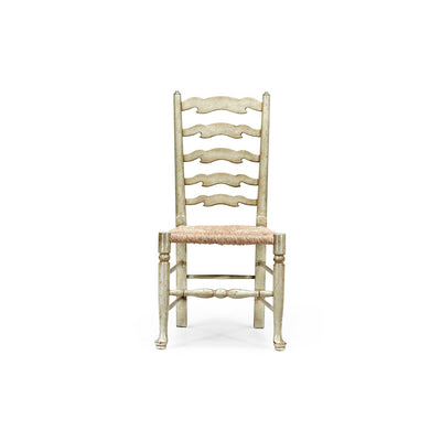 Country Ladderback Dining Side Chair with Rushed Seat-Jonathan Charles-JCHARLES-492296-SC-DTM-Dining ChairsMedium Driftwood-3-France and Son