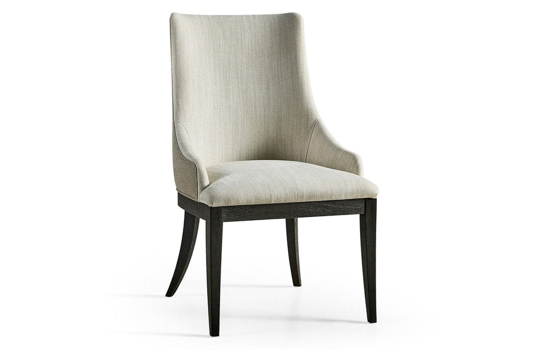 Aurora Upholstered Side Chair-Jonathan Charles-JCHARLES-003-2-132-EBO-Dining ChairsEbonized Black Wood-3-France and Son
